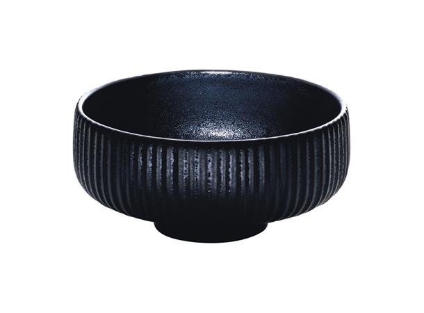 NARA bolle rund m. relieff Ø:160mm Sort Steingods - Ø:160mm H:62mm 0,71ltr